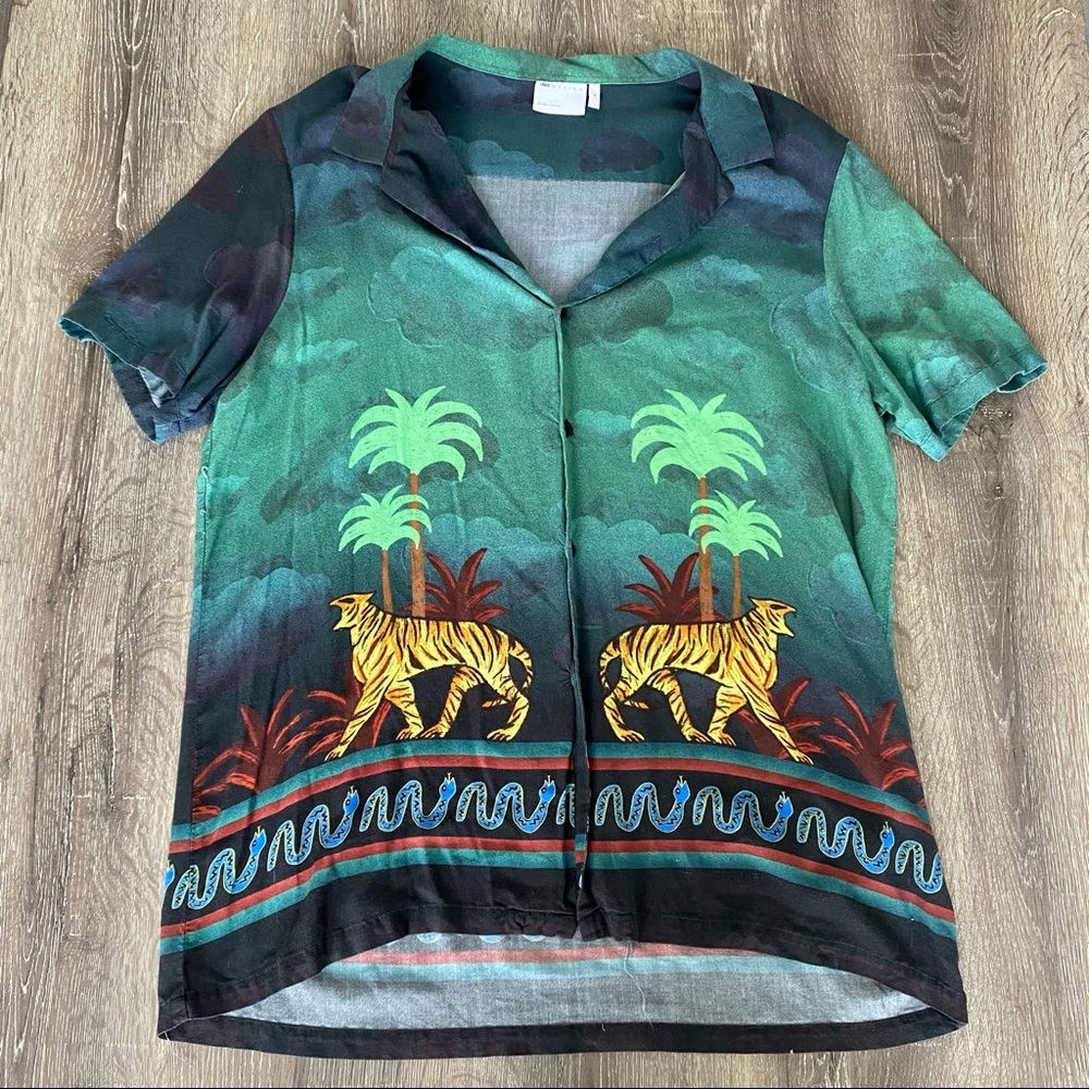 ASOS Tiger & Snake Hawaiian Style Safari Vacation Shirt XXL